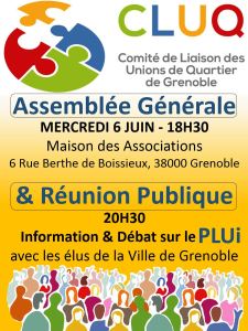 Affiche AG + Réunion Publique - CLUQ 2018